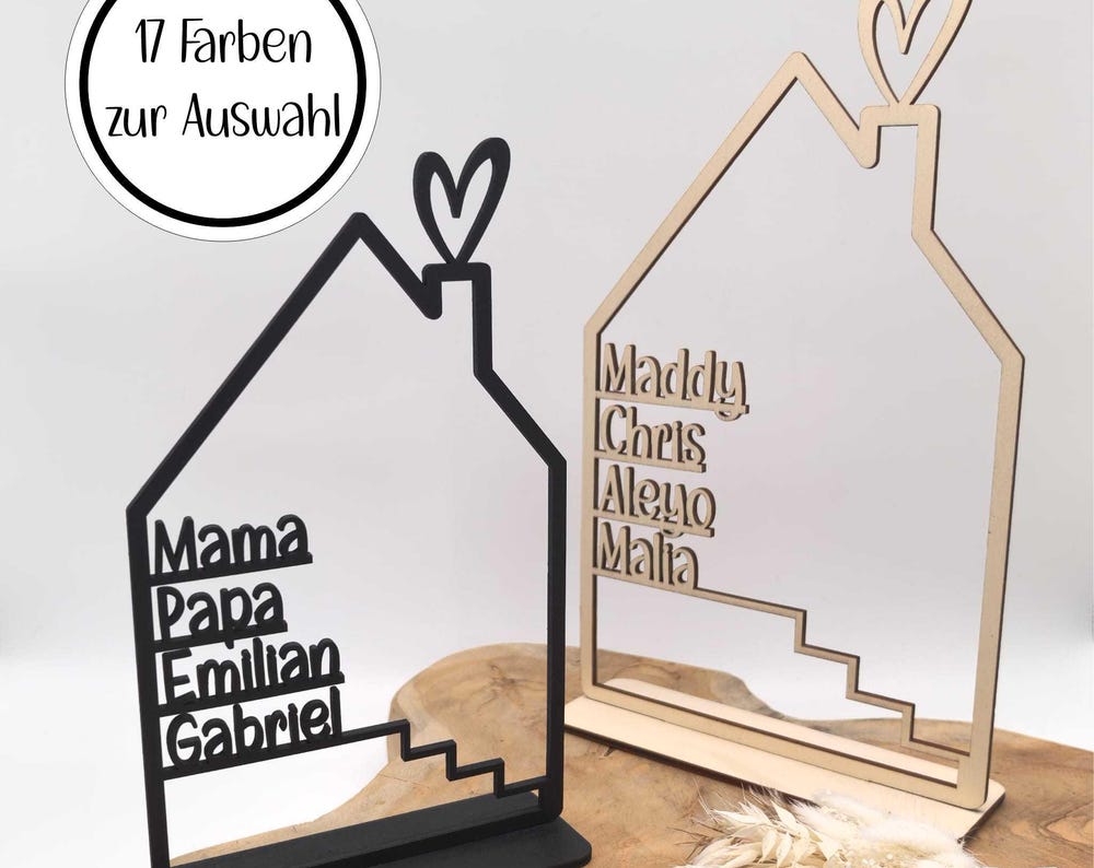 House with name, wooden house personalized