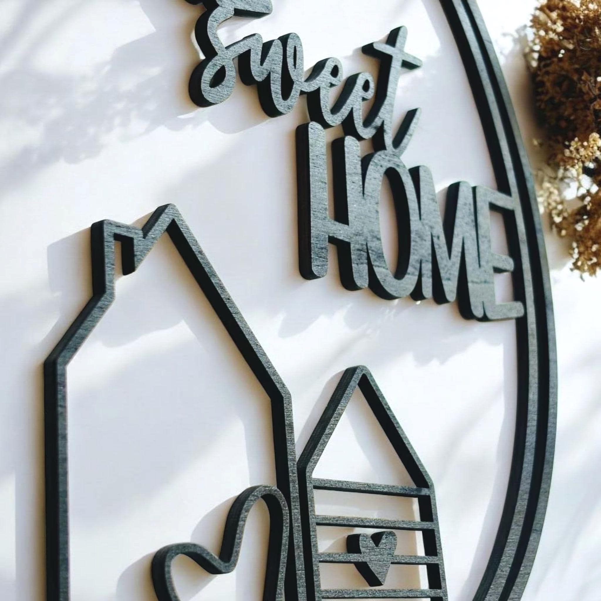 Hübscher Dekoring, Türkranz, Fensterdekoration, modern, schwarz, minimalistisch, Scandinavian Hygge, Deko loop, Dekoring, personalisiert