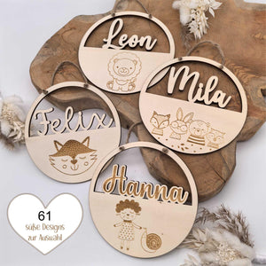 personalisiertes Türschild fürs Kinderzimmer 61 Tiermotive, Geburtstagsgeschenk, Deko, Geschenk Taufe, Geburt, Kindergeburtstag Namensschild