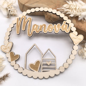 Hübscher Dekoring personalisiert mit Namen, Türkranz, Fensterdekoration, modern, minimalistisch, Scandinavian Hygge, Deko loop, Geschenkidee