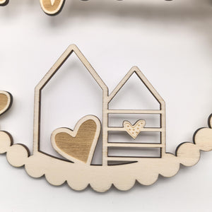 Hübscher Dekoring personalisiert mit Namen, Türkranz, Fensterdekoration, modern, minimalistisch, Scandinavian Hygge, Deko loop, Geschenkidee