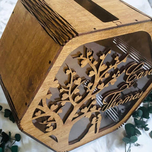 Kartenbox für Hochzeit, personalisierte Hochzeitskarte Box, Holzbox, Hochzeitsdekoration, Hochzeitsdekor, personalisierte Erinnerungsbox,