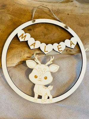 Türschild personalisiert mit 61 süßen Motiven Kinderzimmer, Geburtstagsgeschenk Deko, Geschenk Taufe, Geburt Kindergeburtstag, Namensschild