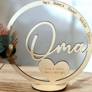 Kranz mit Trockenblumen personalisiert mit Wunschtext für Oma , Mama, Geschenk zum Muttertag, Geburtstagsgeschenk, Dekoidee