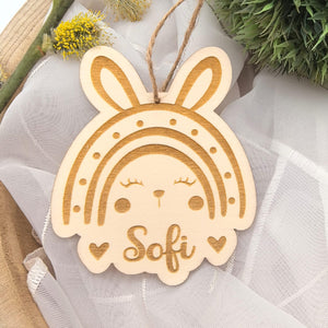 Ostereier zum aufhängen, Osteranhänger, Ostergeschenk personalisiert, Geschenkanhänger Ostern, Osterdeko Holz, Osterhase, Dino, Regenbogen