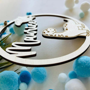 Personalisiertes Dino Türschild fürs Kinderzimmer, Geburtstagsgeschenk, Deko Geschenk Taufe Geburt Kindergeburtstag Namensschild Dinosaurier