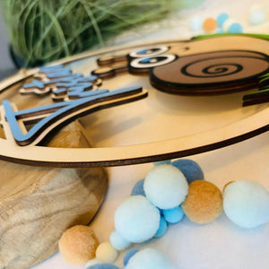 Süßes Schnecke Türschild personalisiert fürs Kinderzimmer, gefertigt in Wunschfarben, Geschenk Taufe, Geburt, Kindergeburtstag, Kawaii