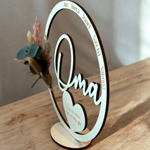 Kranz mit Trockenblumen personalisiert mit Wunschtext für Oma , Mama, Geschenk zum Muttertag, Geburtstagsgeschenk, Dekoidee