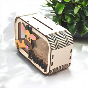 Spardose Giraffe personalisiert mit Namen in Wunschfarben, Sparbüchse, Sparschwein, Geldgeschenk, Geschenk Geburt, Taufe, Geburtstag, Safari