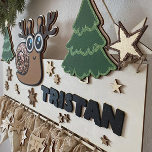 Adventskalender XXL Schnecke aus Holz, personalisiert mit Wunschtext und in Wunschfarbe, Geschenkidee, Babys Weihnachten, Advent, Nikolaus