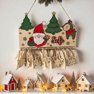 XXL Wichtel Adventskalender personalisiert mit Wunschtext und in Wunschfarben, Geschenkidee, Babys Weihnachten, Advent, Rentier, Santa