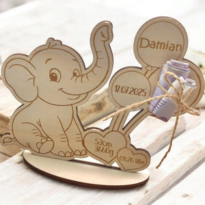 süßes Geldgeschenk zur Geburt oder Taufe , Geburtstag , personalisiert mit deinem Wunschtext, Taufgeschenk, Namensschild, Geburtsdaten