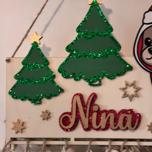 Adventskalender Hund aus Holz, personalisiert mit Wunschtext und in Wunschfarbe, Geschenkidee, Babys Weihnachten, Advent, Haustier, Puppy