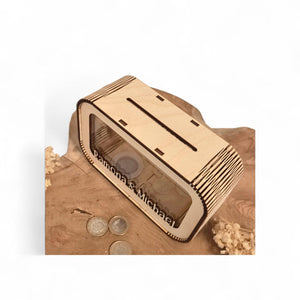 Spardose Reisekasse personalisiert mit Name, Geldgeschenk, Sparschwein Geburtstagsgeschenk Freundin Ehefrau Einzugsgeschenk, Berge, Camping