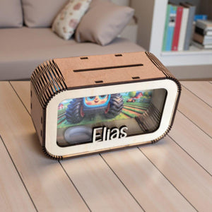 Traktor Spardose personalisiert mit Namen, Sparbüchse, Sparschwein, Geldgeschenk, Geschenk Geburt, Taufe, Geburtstag Trecker