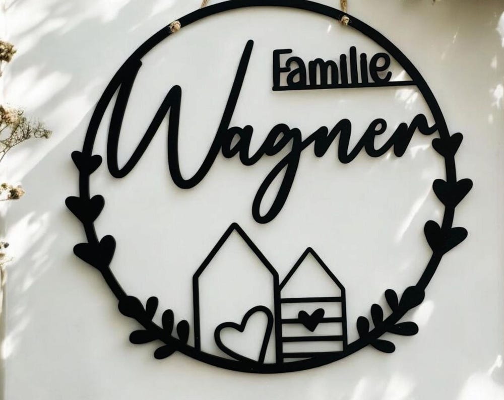 Hübscher Dekoring, Türkranz, Fensterdekoration, modern, schwarz, minimalistisch, Scandinavian Hygge, Deko loop, Dekoring, personalisiert