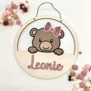 Namensschild mit Geburtsdaten aus Holz, personalisiertes Geschenk zur Geburt, Taufe