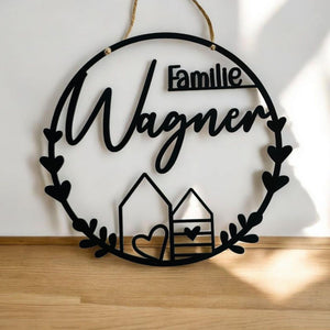 Hübscher Dekoring, Türkranz, Fensterdekoration, modern, schwarz, minimalistisch, Scandinavian Hygge, Deko loop, Dekoring, personalisiert