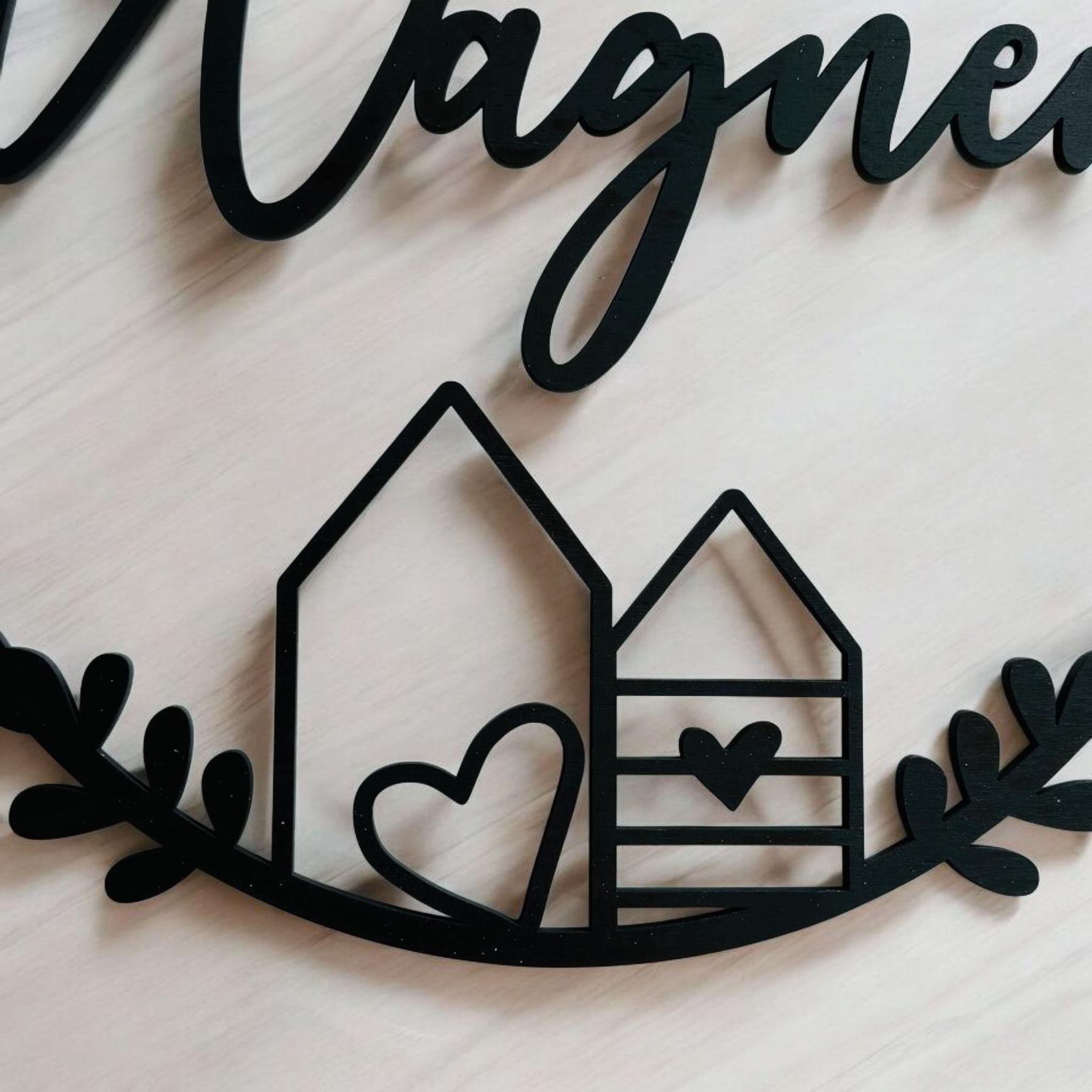 Hübscher Dekoring, Türkranz, Fensterdekoration, modern, schwarz, minimalistisch, Scandinavian Hygge, Deko loop, Dekoring, personalisiert