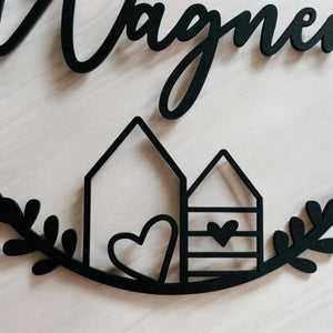 Hübscher Dekoring, Türkranz, Fensterdekoration, modern, schwarz, minimalistisch, Scandinavian Hygge, Deko loop, Dekoring, personalisiert