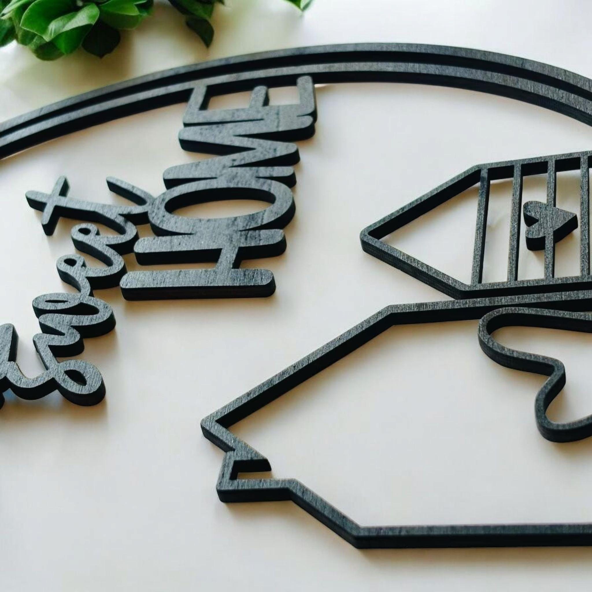 Hübscher Dekoring, Türkranz, Fensterdekoration, modern, schwarz, minimalistisch, Scandinavian Hygge, Deko loop, Dekoring, personalisiert