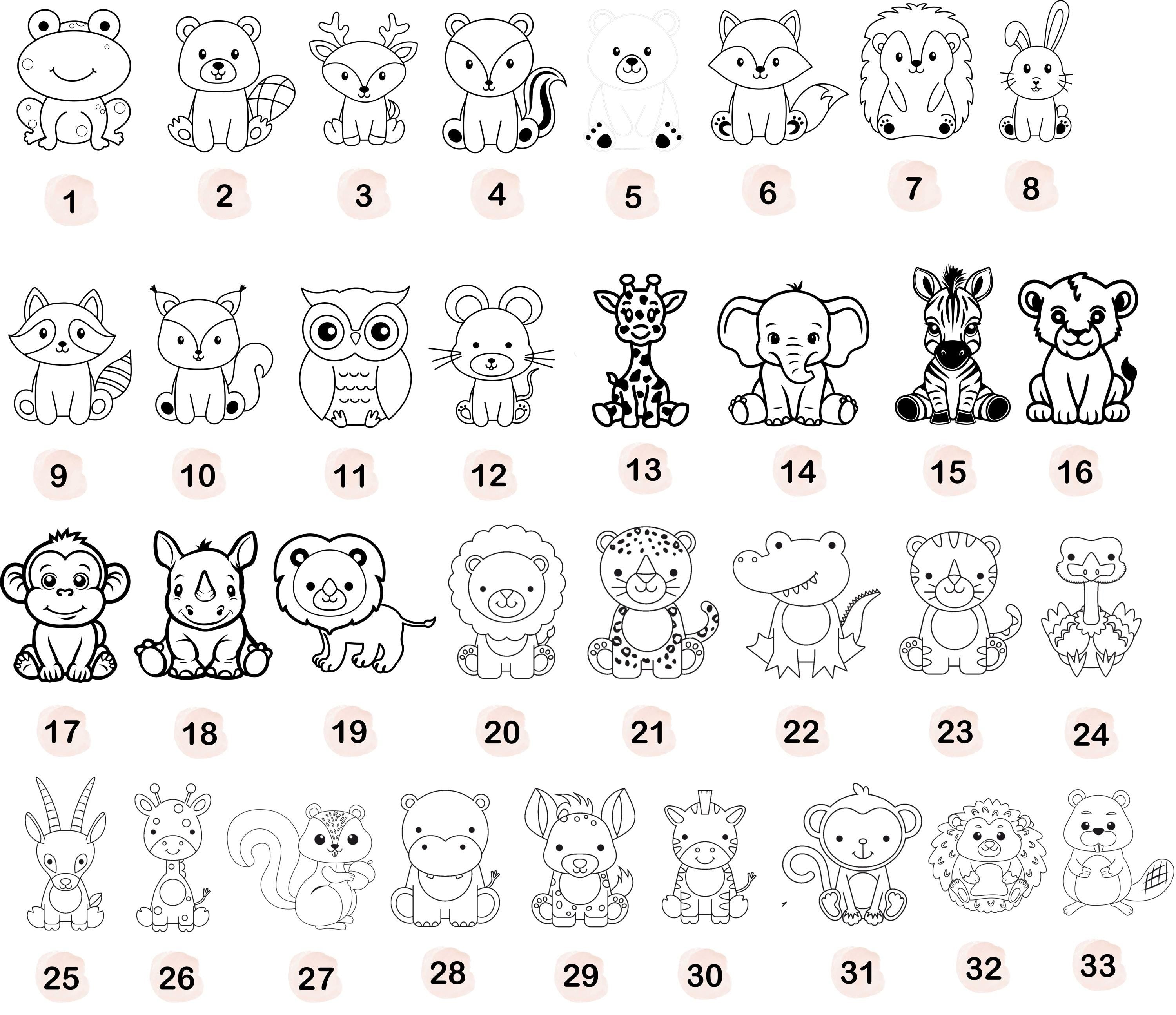 Namensschild mit Geburtsdaten aus Holz , 61 süße Tiermotive, personalisiertes Geschenk zur Geburt / Taufe, Kinder Geburtstag, Baby Shower