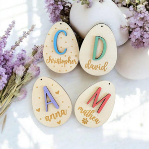 personalisiertes Osterei in Wunschfarbe, Osterdeko Holz, Oster Anhänger personalisiert, Osterkörbchen Kinder, Kleine Ostergeschenke