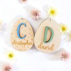 personalisiertes Osterei in Wunschfarbe, Osterdeko Holz, Oster Anhänger personalisiert, Osterkörbchen Kinder, Kleine Ostergeschenke