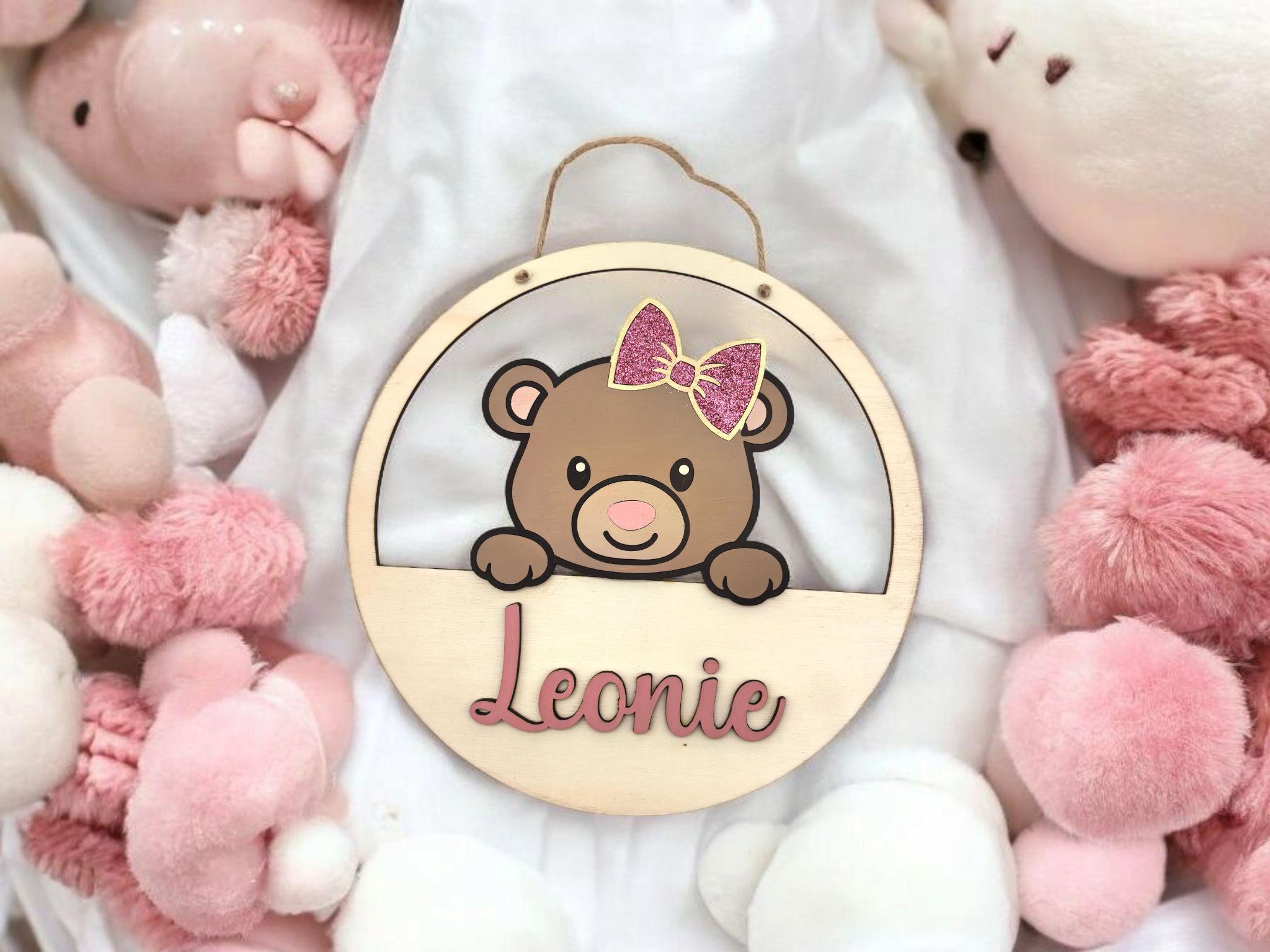 Namensschild mit Geburtsdaten aus Holz, personalisiertes Geschenk zur Geburt, Taufe