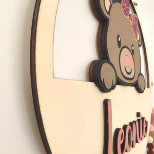 Namensschild mit Geburtsdaten aus Holz, personalisiertes Geschenk zur Geburt, Taufe