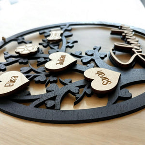 personalisierter Türkranz Baum mit Familiennamen, Geschenk Hochzeit, Einzug, Türschild, Haustier, Familienstammbaum, Hund, Katze, Geburtstag