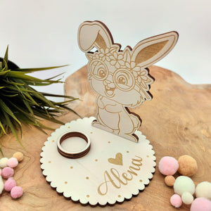 Ü-Ei Hase personalisiert aus Holz Halterung , Ostern, Geschenk, Ostergeschenk, Überraschungsei, Ostergeschenk, Eierhalter, Ostergeschenk