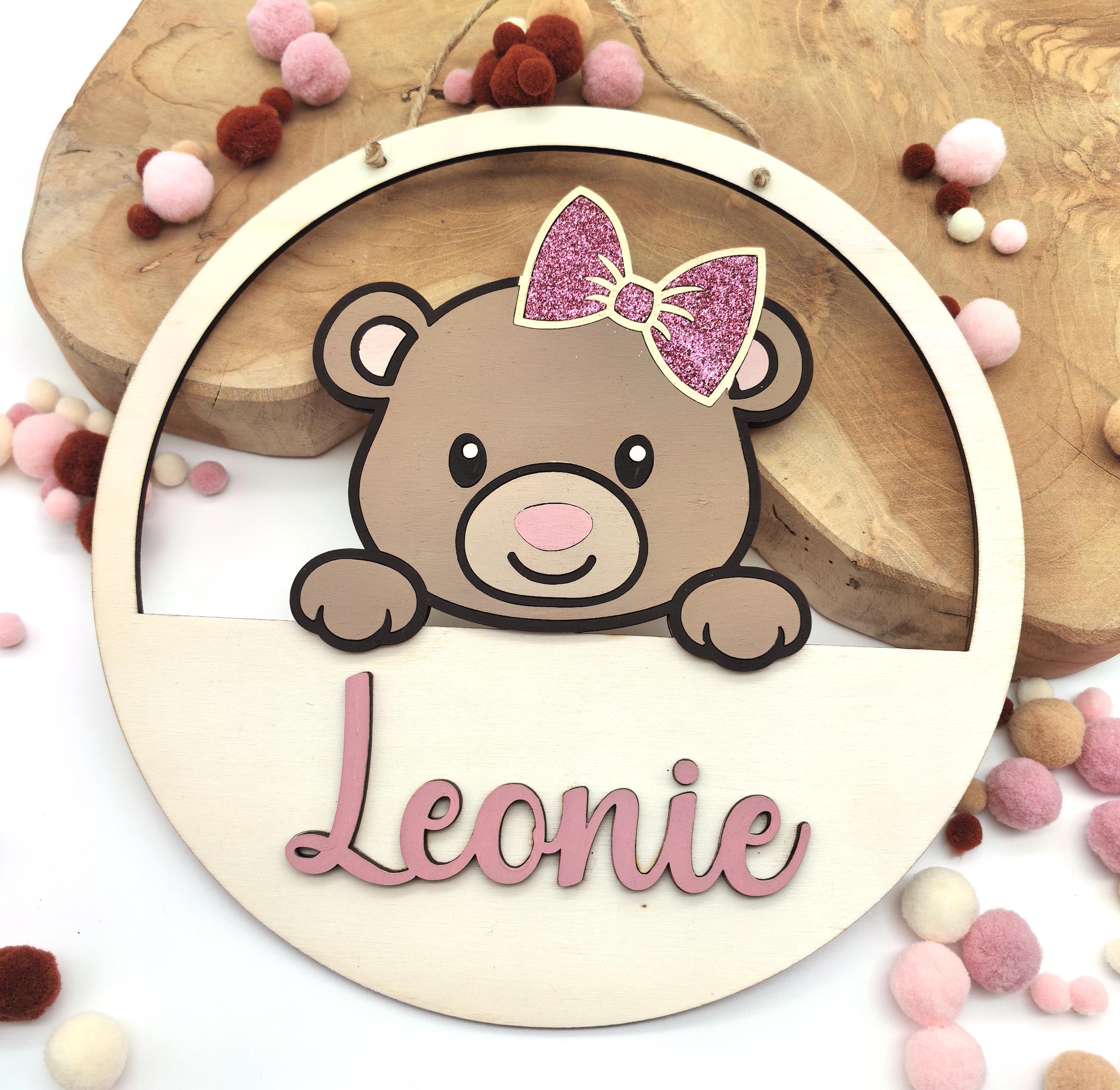 Namensschild mit Geburtsdaten aus Holz, personalisiertes Geschenk zur Geburt, Taufe