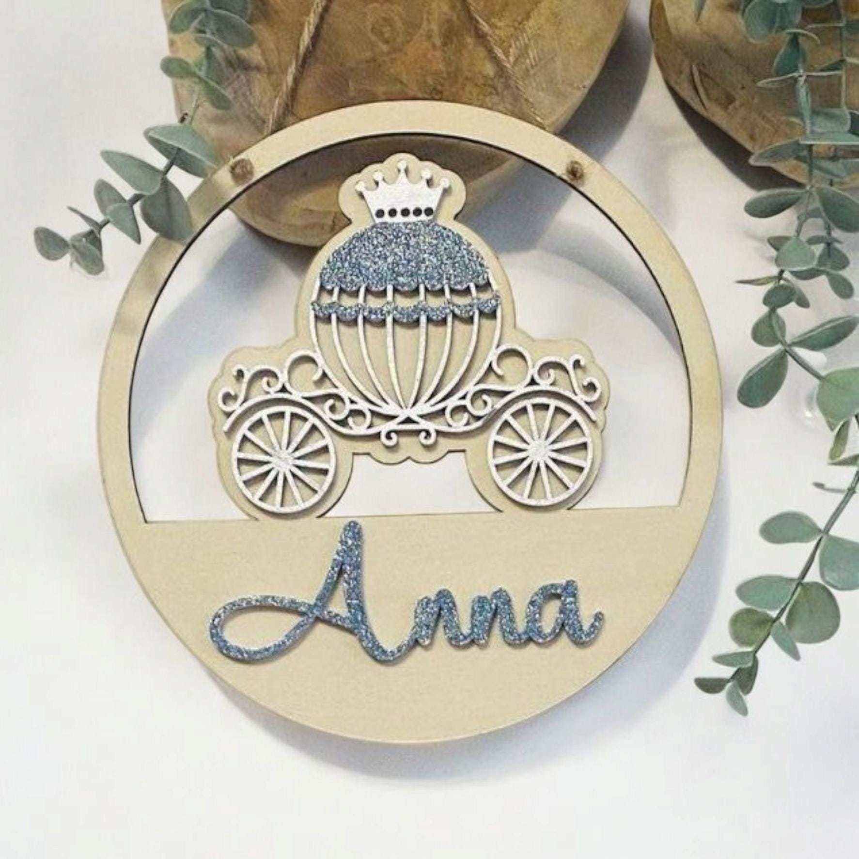 Prinzessin Türschild personalisiert, gefertigt in Wunschfarben, Geburtstagsgeschenk, Geschenk Taufe, Geburt, Kindergeburtstag, Namensschild