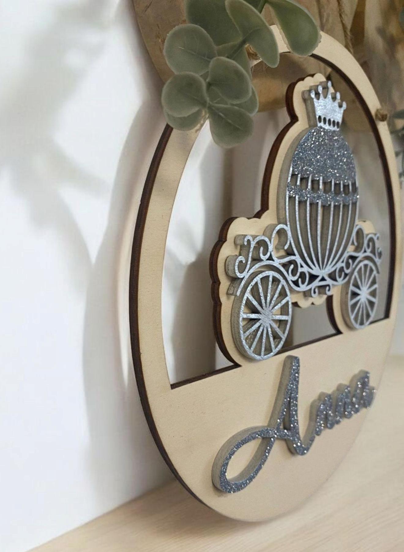 Prinzessin Türschild personalisiert, gefertigt in Wunschfarben, Geburtstagsgeschenk, Geschenk Taufe, Geburt, Kindergeburtstag, Namensschild