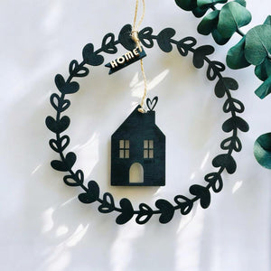 Hübscher Dekoring, Türkranz, Fensterdekoration, modern, schwarz, minimalistisch, Scandinavian Hygge, Deko loop, Dekoring, personalisiert