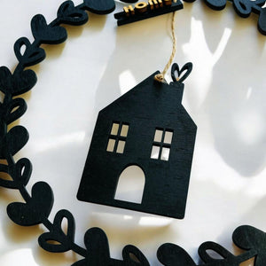 Hübscher Dekoring, Türkranz, Fensterdekoration, modern, schwarz, minimalistisch, Scandinavian Hygge, Deko loop, Dekoring, personalisiert