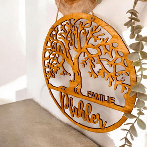 Türkranz Baum des Lebens, personalisiert, Deko Wand, Einzug Geschenk, Familienbaum Türschild Familie Geschenk Hochzeit Geburtstag Türschmuck
