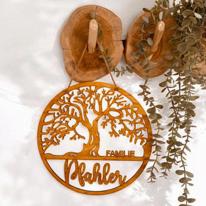 Türkranz Baum des Lebens, personalisiert, Deko Wand, Einzug Geschenk, Familienbaum Türschild Familie Geschenk Hochzeit Geburtstag Türschmuck