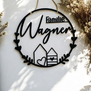 Hübscher Dekoring, Türkranz, Fensterdekoration, modern, schwarz, minimalistisch, Scandinavian Hygge, Deko loop, Dekoring, personalisiert