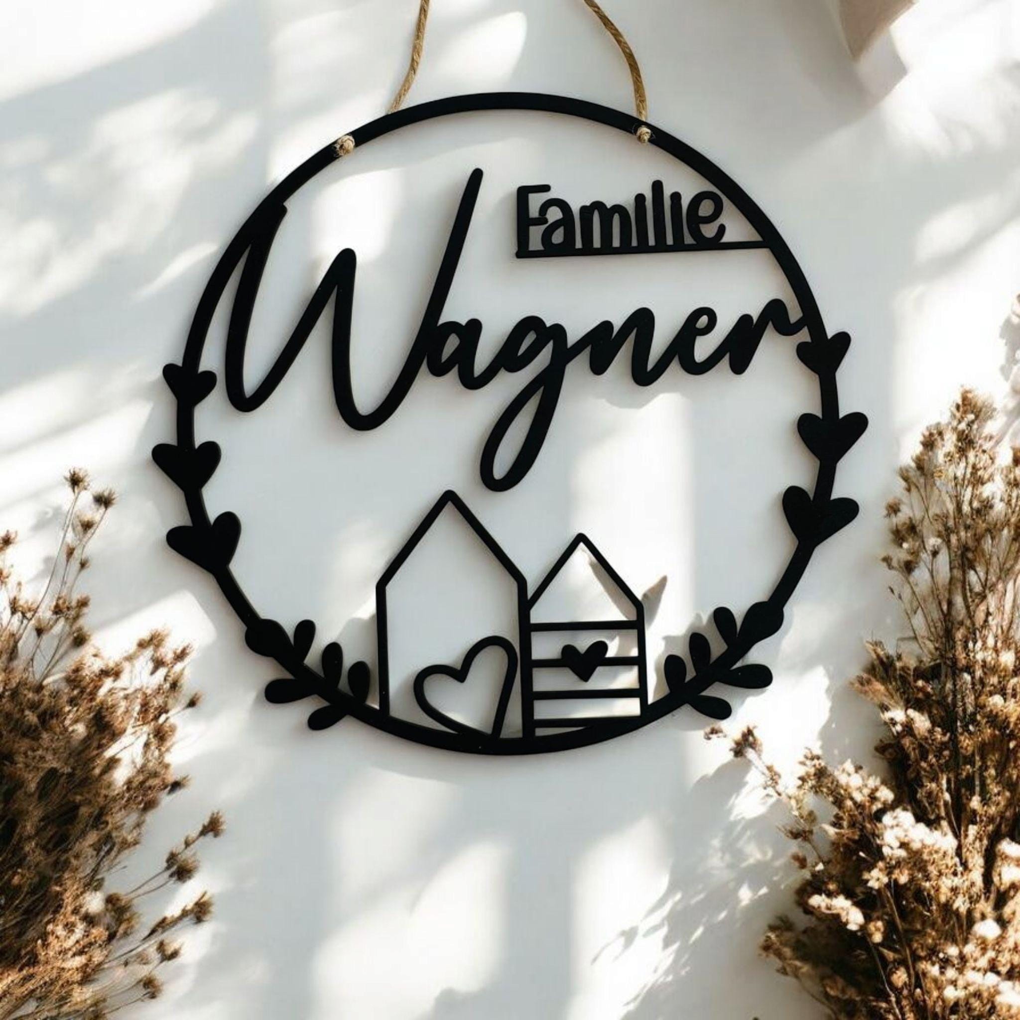 Hübscher Dekoring, Türkranz, Fensterdekoration, modern, schwarz, minimalistisch, Scandinavian Hygge, Deko loop, Dekoring, personalisiert