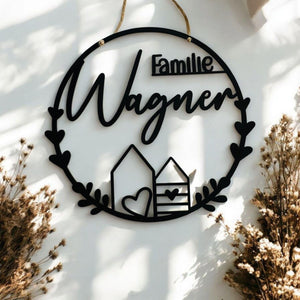 Hübscher Dekoring, Türkranz, Fensterdekoration, modern, schwarz, minimalistisch, Scandinavian Hygge, Deko loop, Dekoring, personalisiert