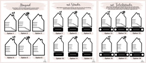 Haus mit Namen, Holzhaus personalisiert, 4mm Holz personalisierte Deko Wand Einzugsgeschenk, Türschild Familie, Geburtstagsgeschenk Hochzeit