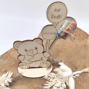 süßes Geldgeschenk zur Geburt oder Taufe , Geburtstag , personalisiert mit deinem Wunschtext, Taufgeschenk, Namensschild, Geburtsdaten