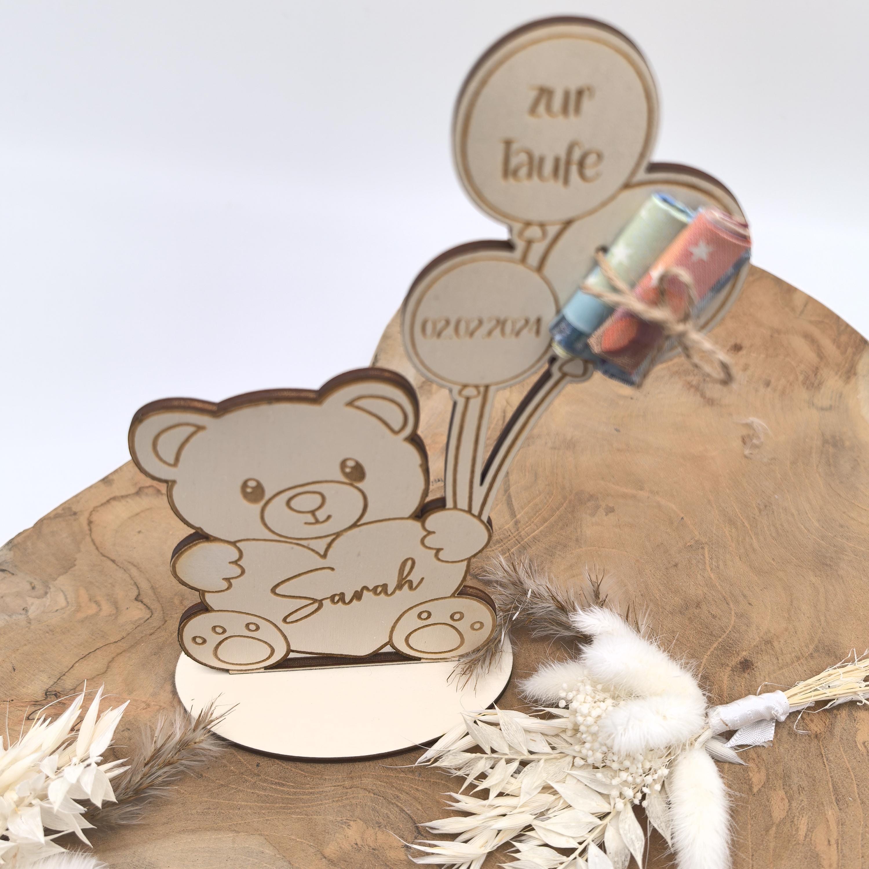 süßes Geldgeschenk zur Geburt oder Taufe , Geburtstag , personalisiert mit deinem Wunschtext, Taufgeschenk, Namensschild, Geburtsdaten