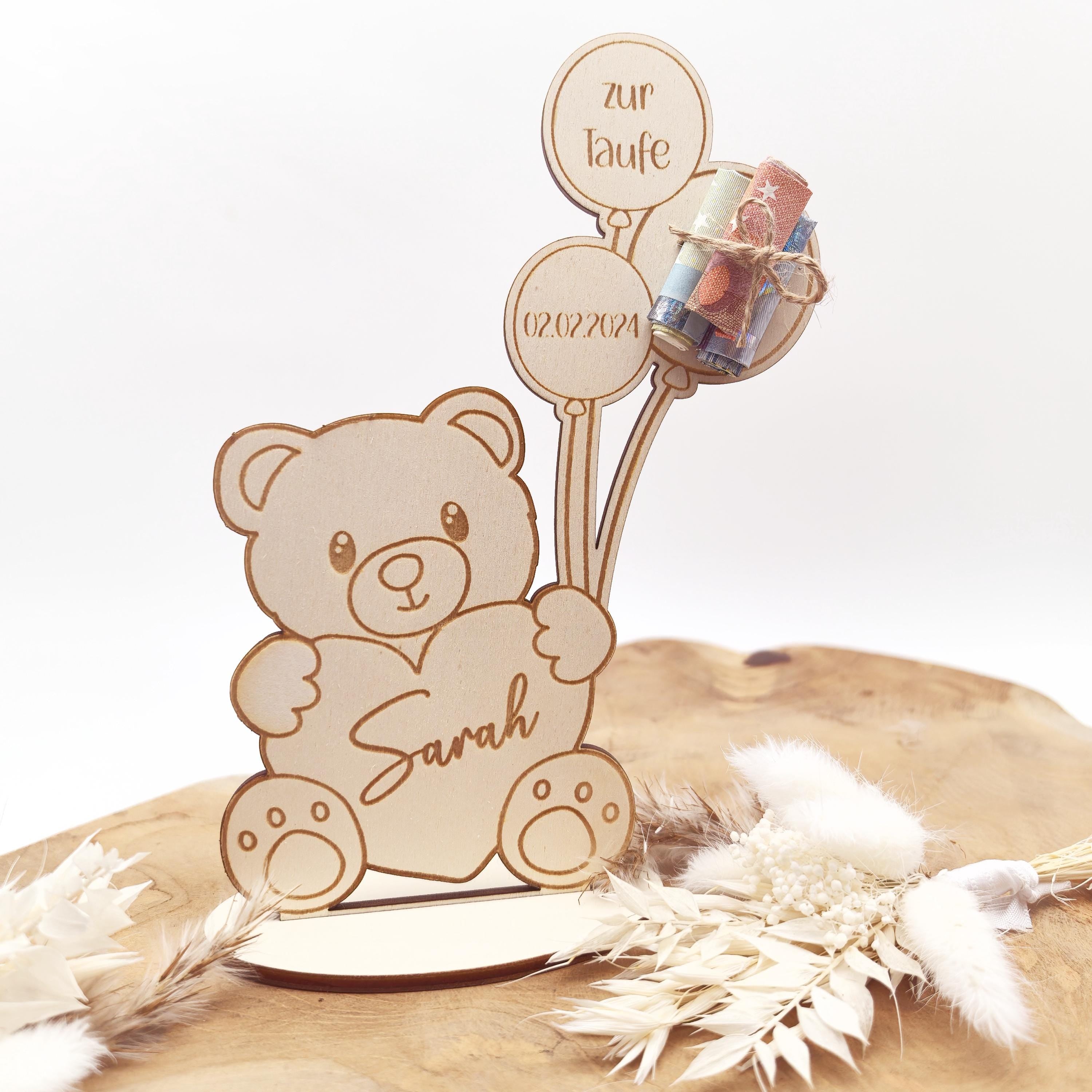 süßes Geldgeschenk zur Geburt oder Taufe , Geburtstag , personalisiert mit deinem Wunschtext, Taufgeschenk, Namensschild, Geburtsdaten