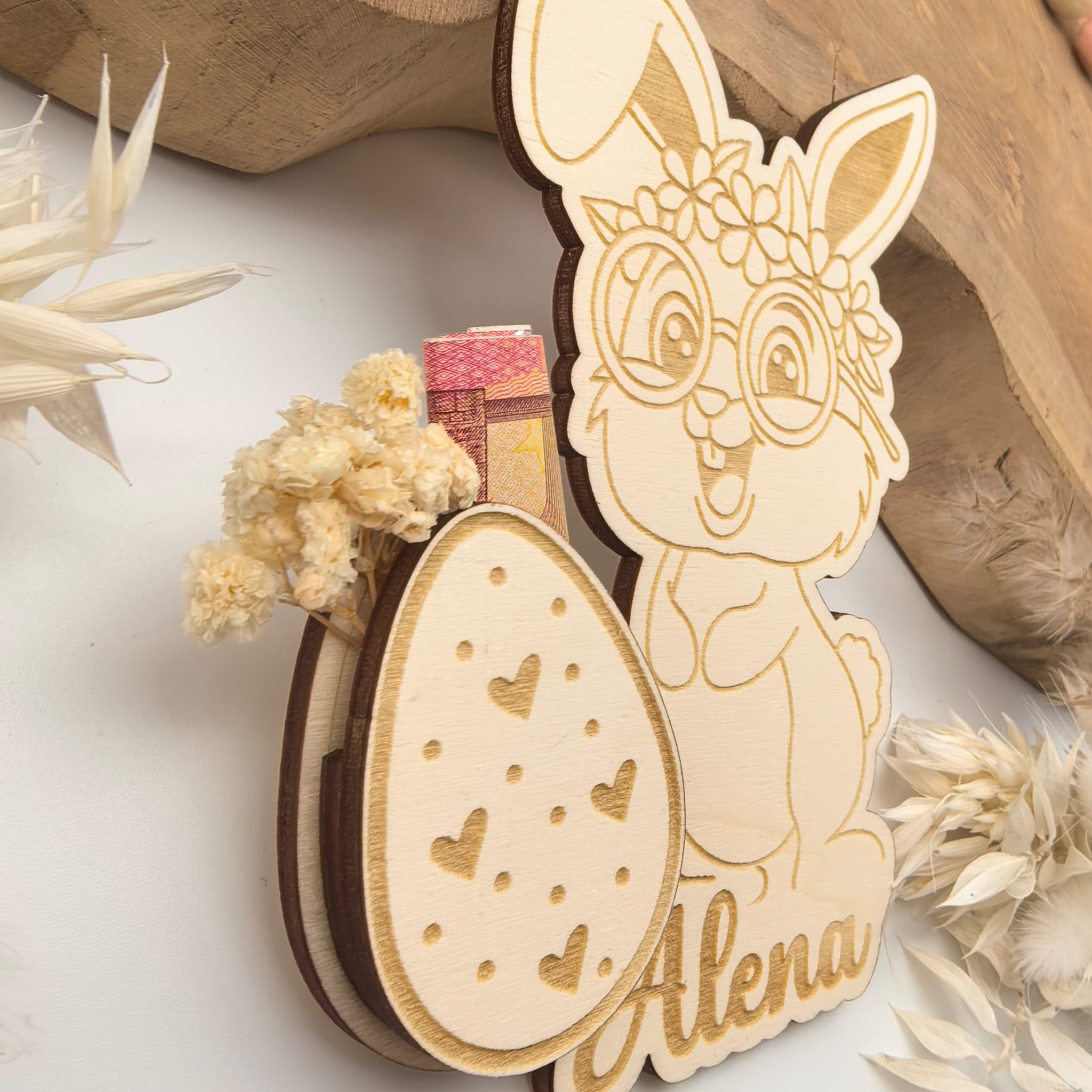 Süßer Osterhase Geldgeschenk, Osterkarte, Geschenkidee für Mädchen und Jungen, Osterdeko, Osterei, Tischdeko, Kücken, Ostergruß, Hello Bunny