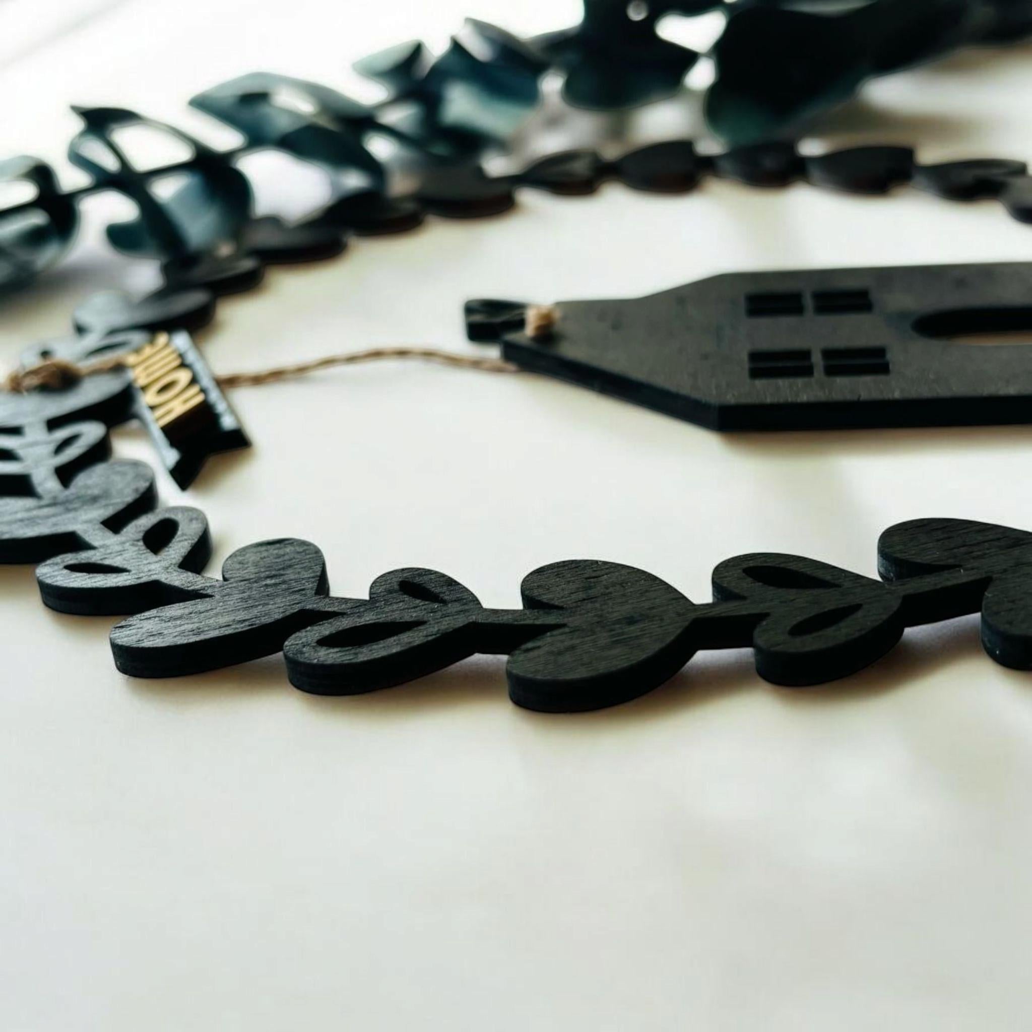 Hübscher Dekoring, Türkranz, Fensterdekoration, modern, schwarz, minimalistisch, Scandinavian Hygge, Deko loop, Dekoring, personalisiert