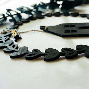 Hübscher Dekoring, Türkranz, Fensterdekoration, modern, schwarz, minimalistisch, Scandinavian Hygge, Deko loop, Dekoring, personalisiert