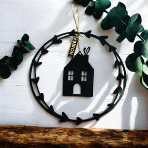 Hübscher Dekoring, Türkranz, Fensterdekoration, modern, schwarz, minimalistisch, Scandinavian Hygge, Deko loop, Dekoring, personalisiert